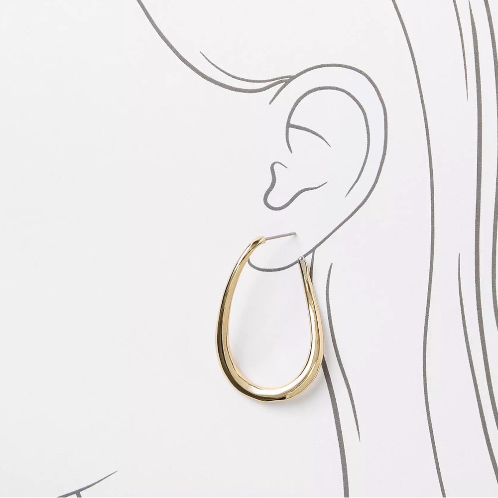 Loft Twisted Teardrop Hoop Earrings for Women